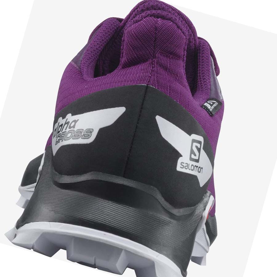 Salomon ALPHACROSS BLAST CLIMASALOMON™ WATERPROOF Çocuk Patika Koşu Ayakkabısı Mor | TR 2029JPQ